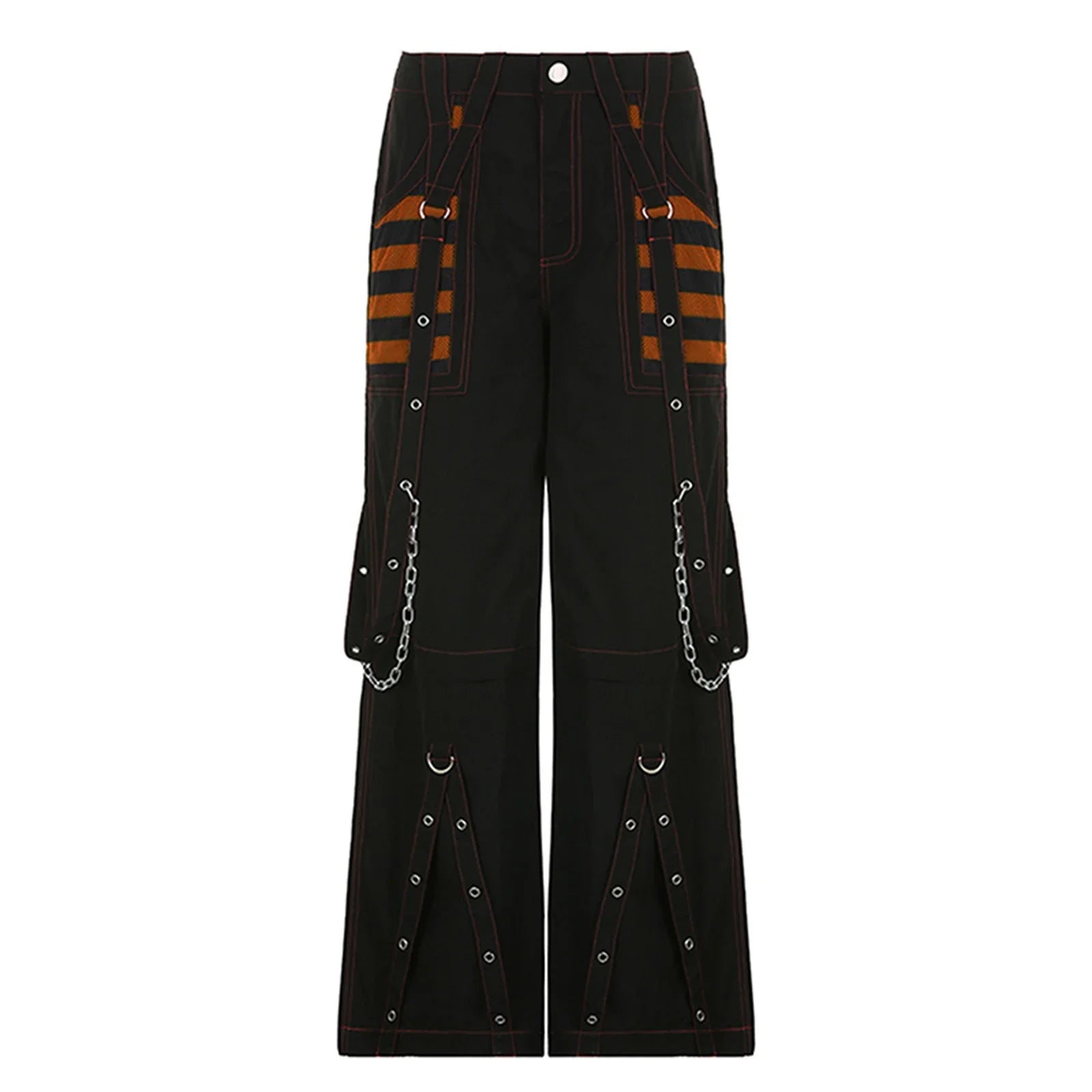 Striped Cargo Denim Pants