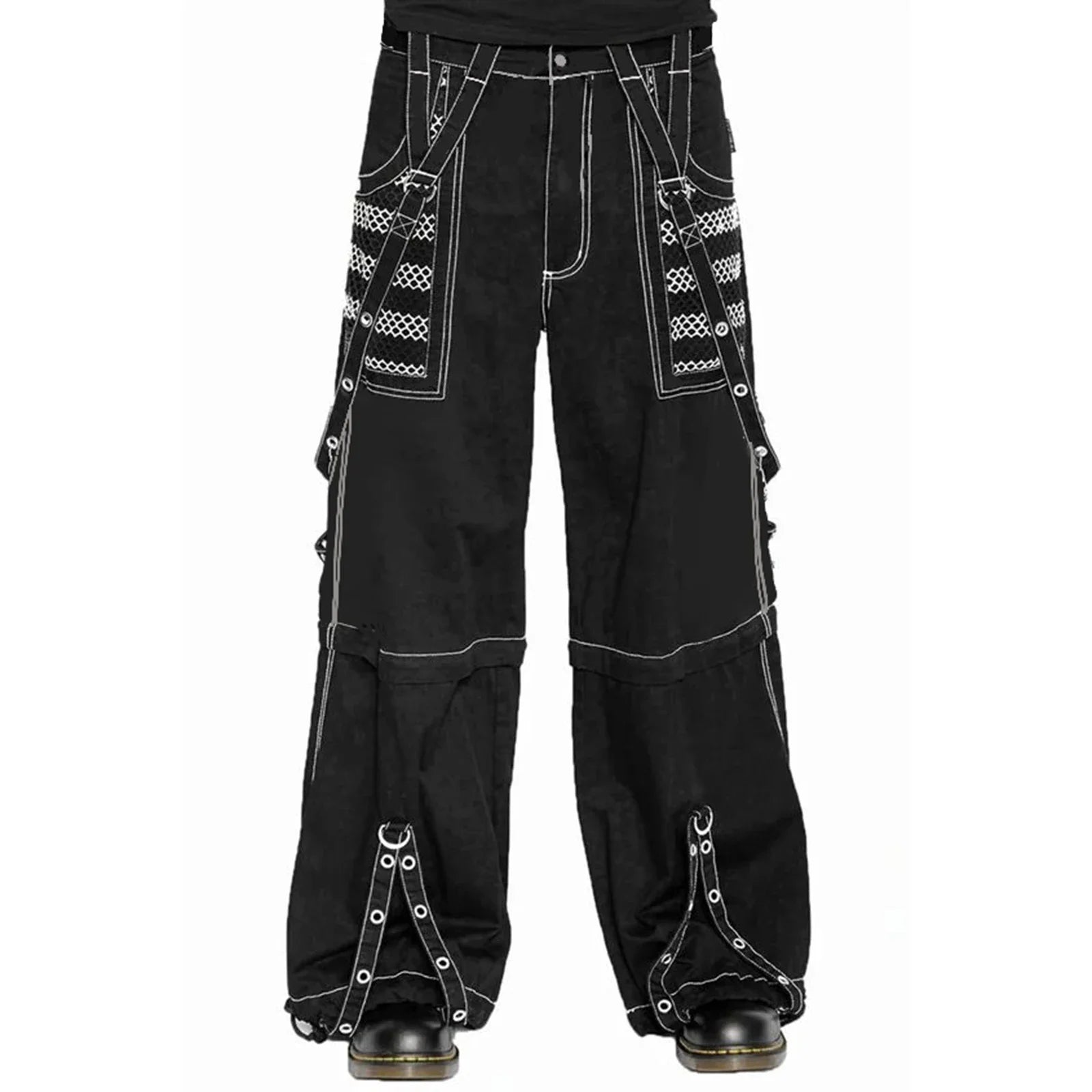 Striped Cargo Denim Pants