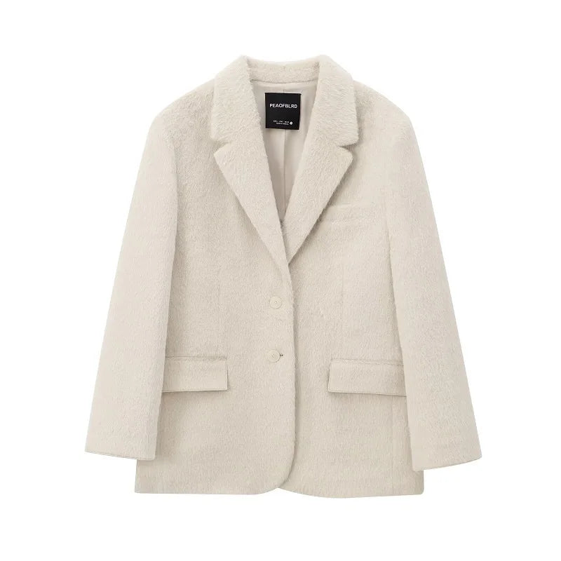 Faux Fur Long Blazer