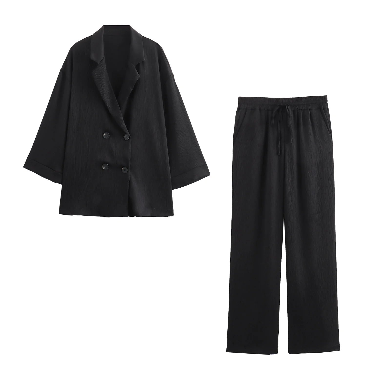 Double-Breasted Blazer & Pants Set