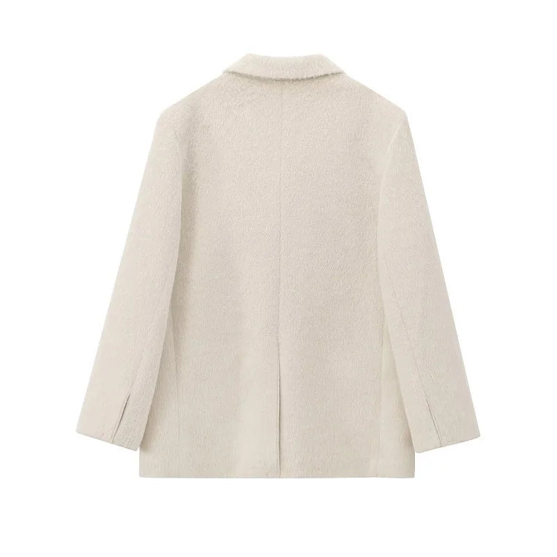 Faux Fur Long Blazer