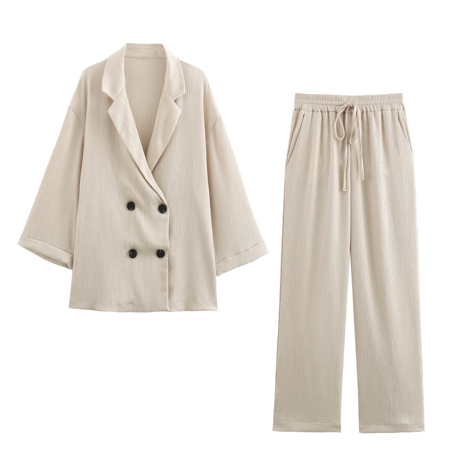Double-Breasted Blazer & Pants Set